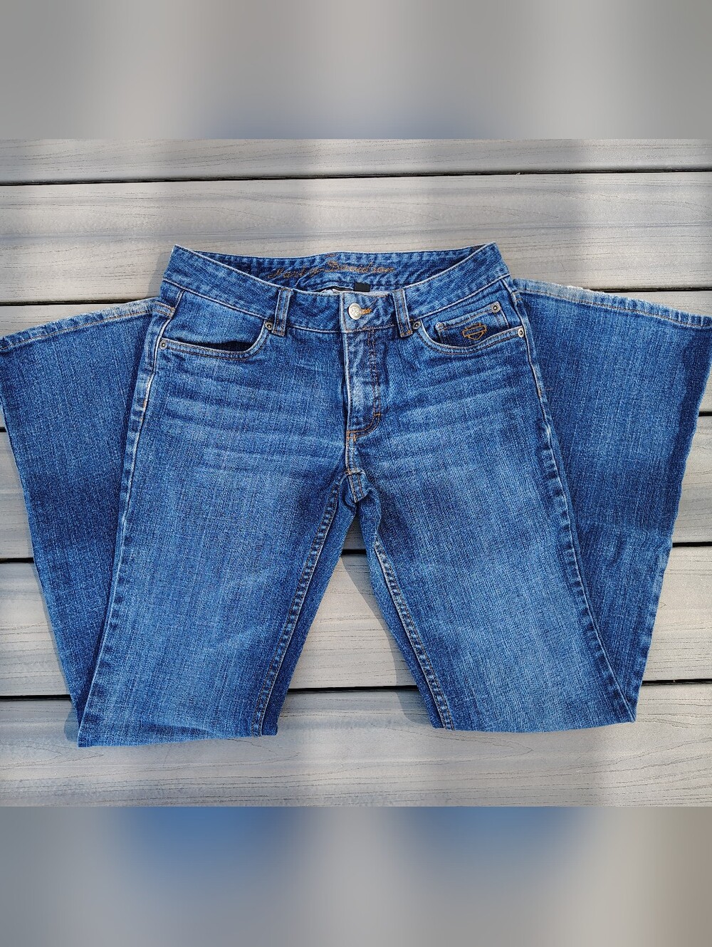 Harley-Davidson Women's Blue Boot-Cut Jeans